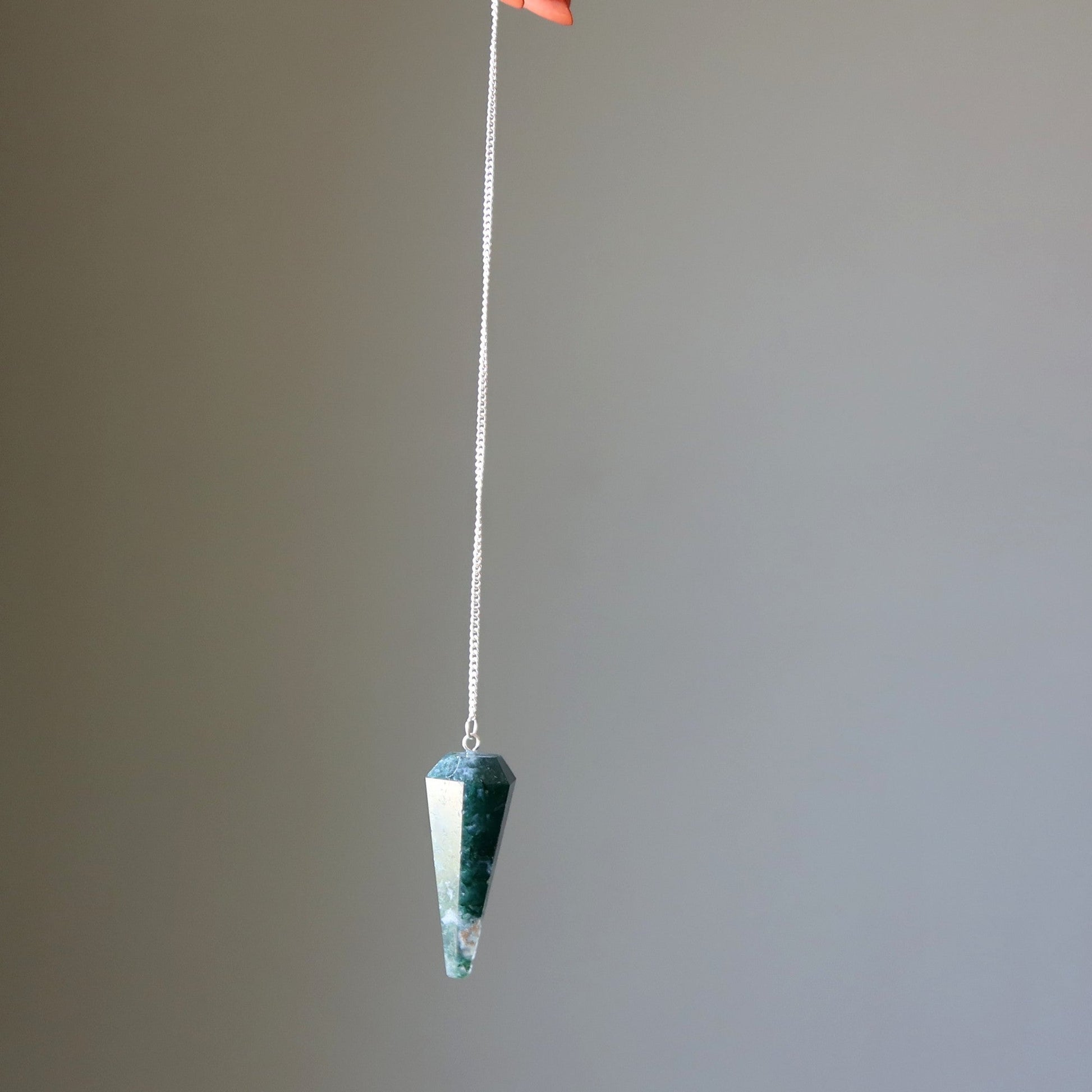 Moss Agate Pendulum | Crystal Dowsing Tool – Pendulums