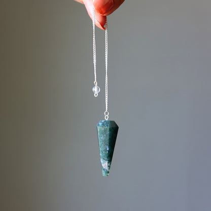 Moss Agate Pendulum | Crystal Dowsing Tool – Pendulums