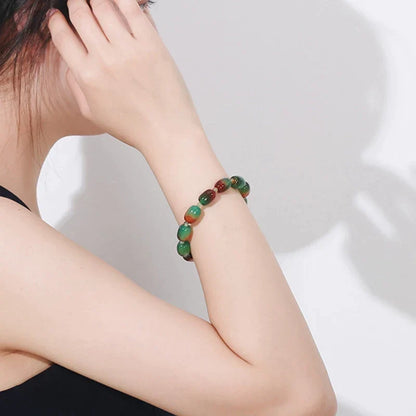 Peacock Agate Beaded Bracelet | 14mm & 18mm