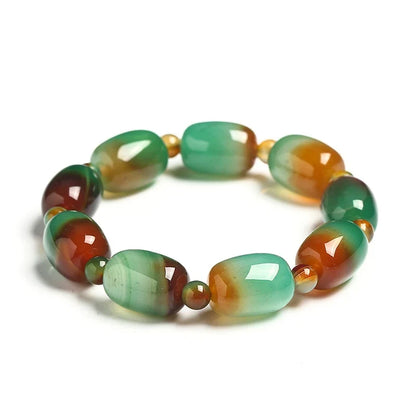 Peacock Agate Beaded Bracelet | 14mm & 18mm