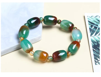 Peacock Agate Beaded Bracelet | 14mm & 18mm