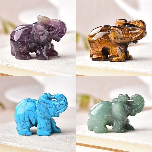 Spiritual & Emotional Support Crystal Elephant – Amethyst - Wisdom & Intuition Statue