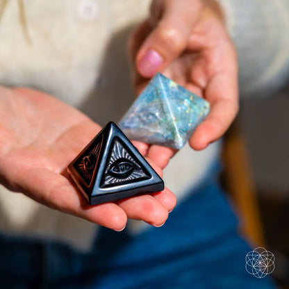 All Seeing Eye - Crystal Carved Pyramid of Ancient Wisdom – Crystal Heart