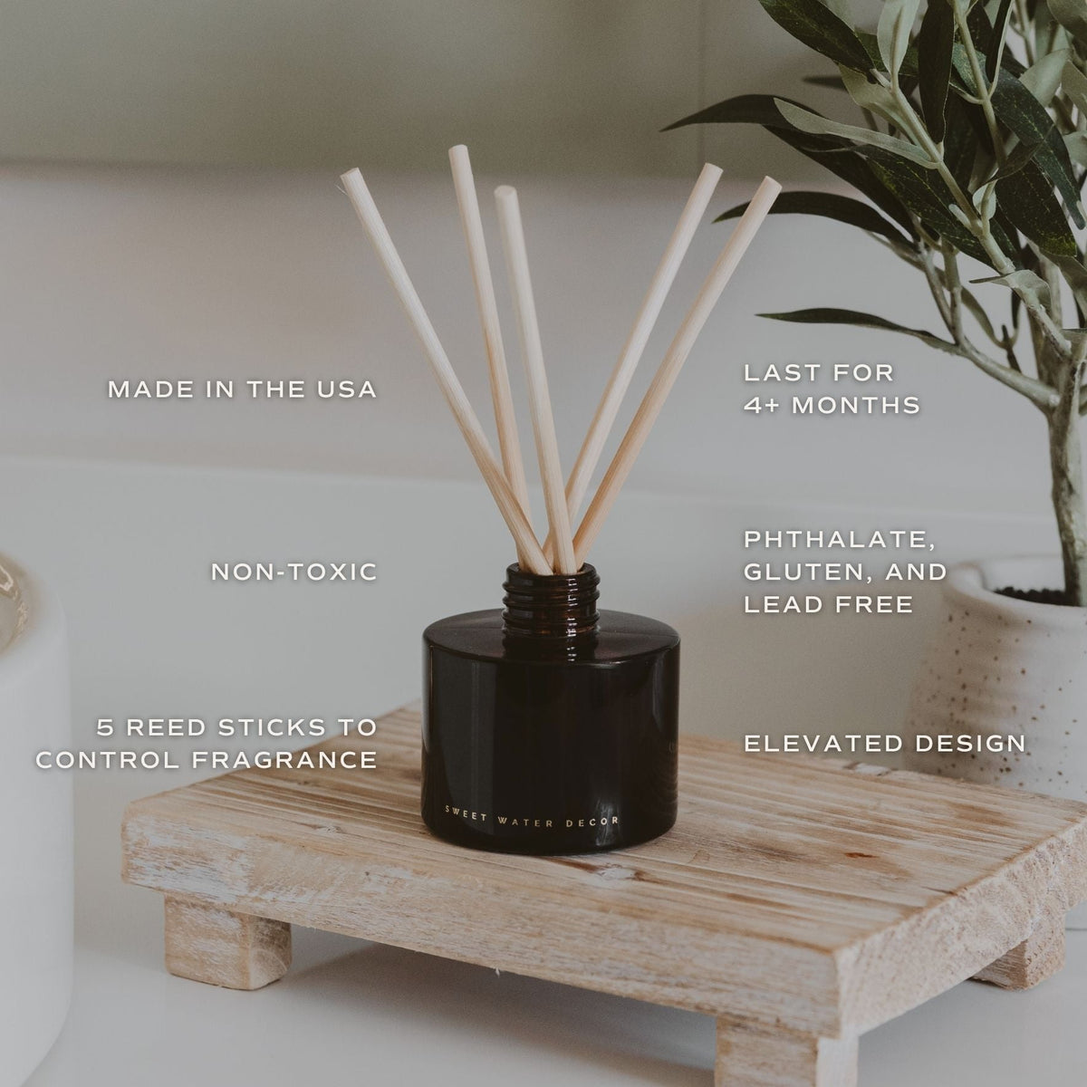Warm and Cozy Olive Tinted Glass Jar Reed Diffuser – Reed Diffusers