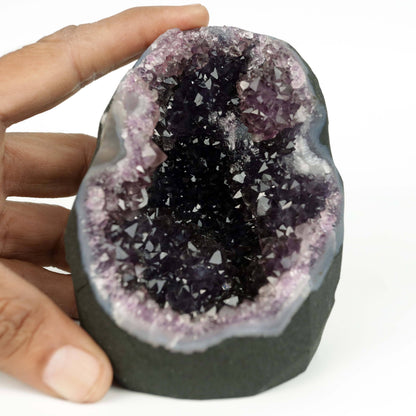 Amethyst Dark Purple Crystals Geode Natural Mineral Specimen # B 4645 – Amethyst