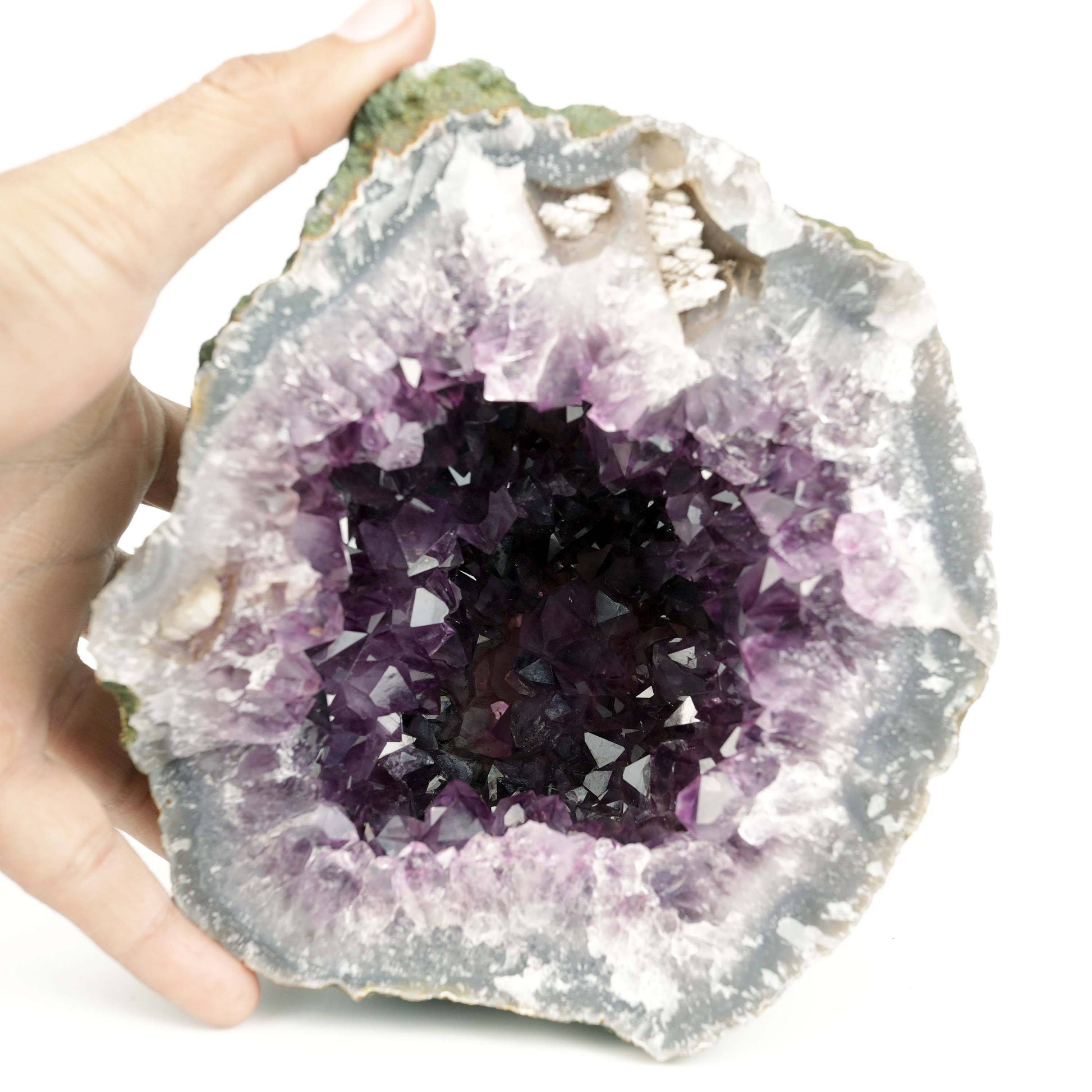 Amethyst Dark Purple Crystals Geode Natural Mineral Specimen # B 4648 – Amethyst