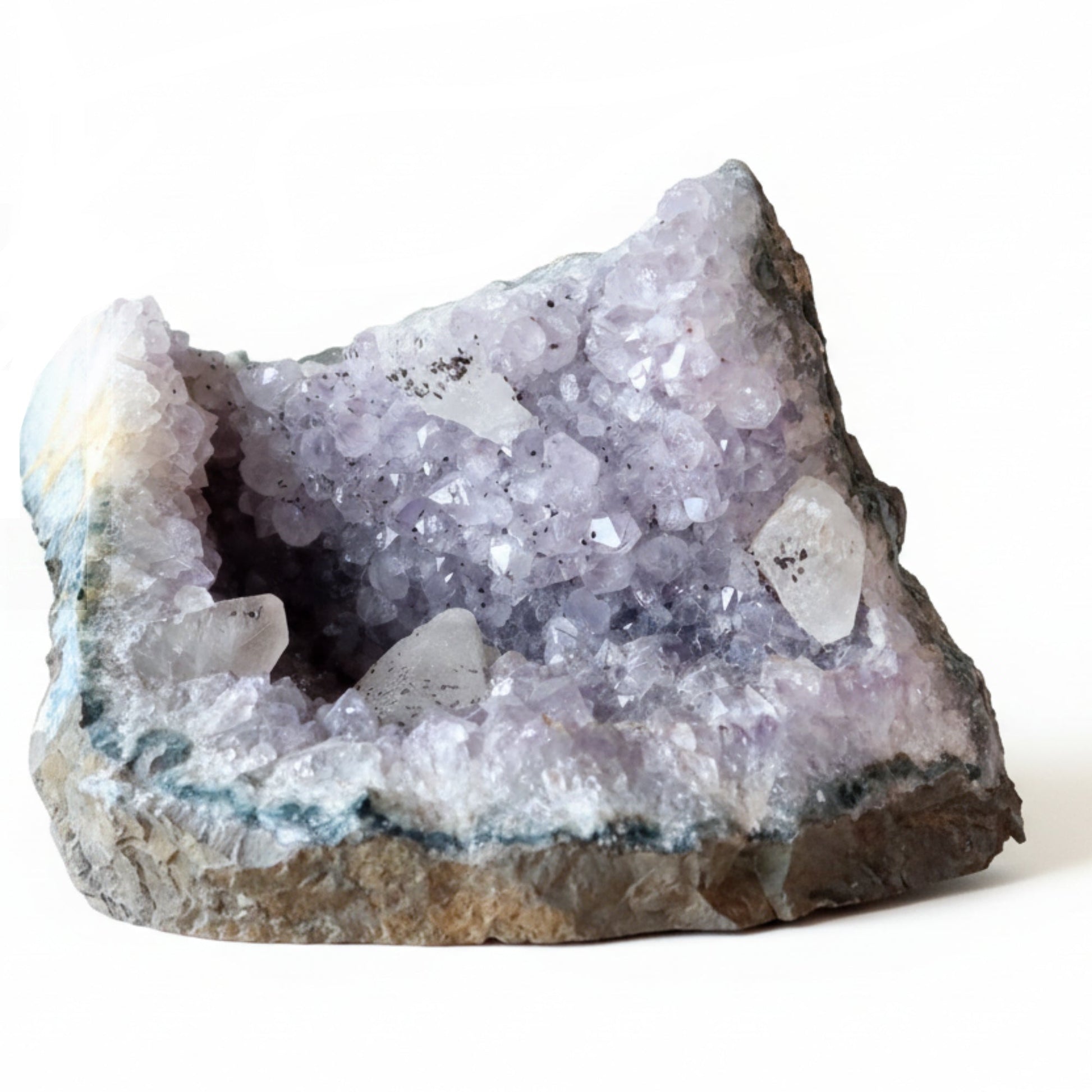 Amethyst Geode Dogtooth Calcite Holy Crystal Sculpture 8 Inch – Clusters