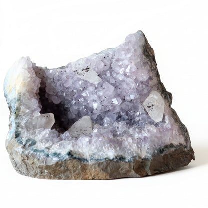 Amethyst Geode Dogtooth Calcite Holy Crystal Sculpture 8 Inch – Clusters