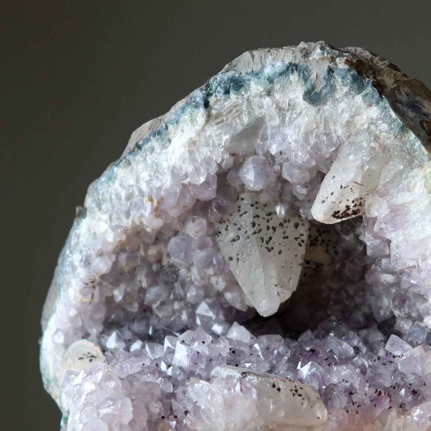 Amethyst Geode Dogtooth Calcite Holy Crystal Sculpture 8 Inch – Clusters