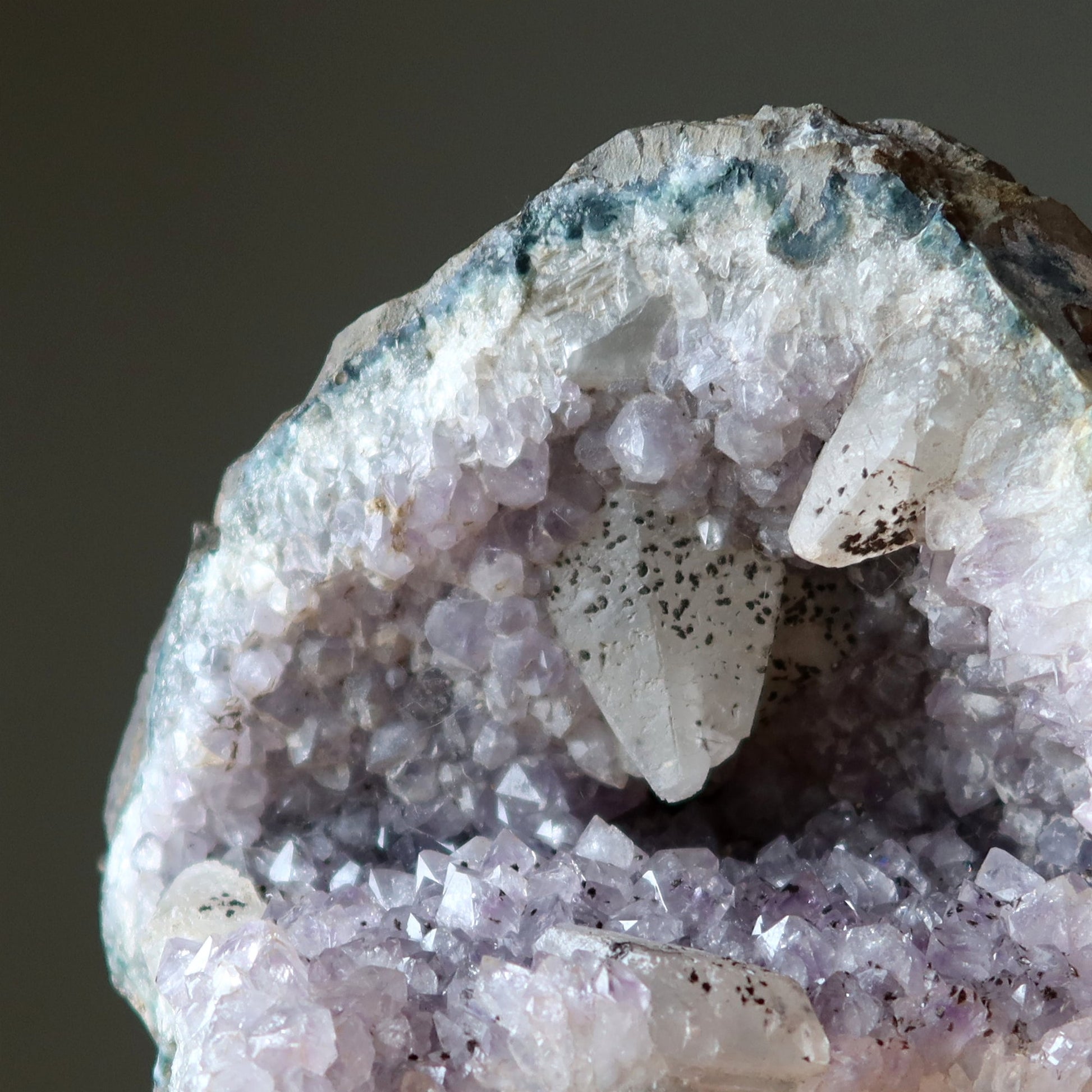 Amethyst Geode Dogtooth Calcite Holy Crystal Sculpture 8 Inch – Clusters