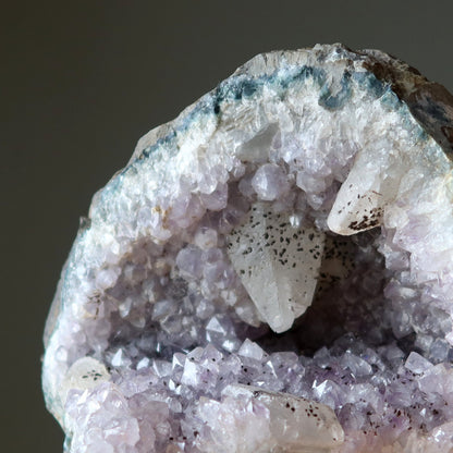 Amethyst Geode Dogtooth Calcite Holy Crystal Sculpture 8 Inch – Clusters