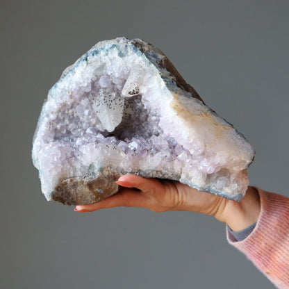 Amethyst Geode Dogtooth Calcite Holy Crystal Sculpture 8 Inch – Clusters