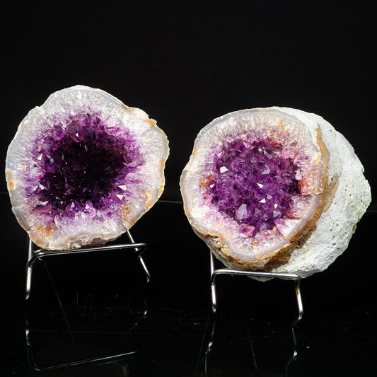 Amethyst Sparkling Crystals Geode in two Half's Natural Mineral Specimen # B 6780