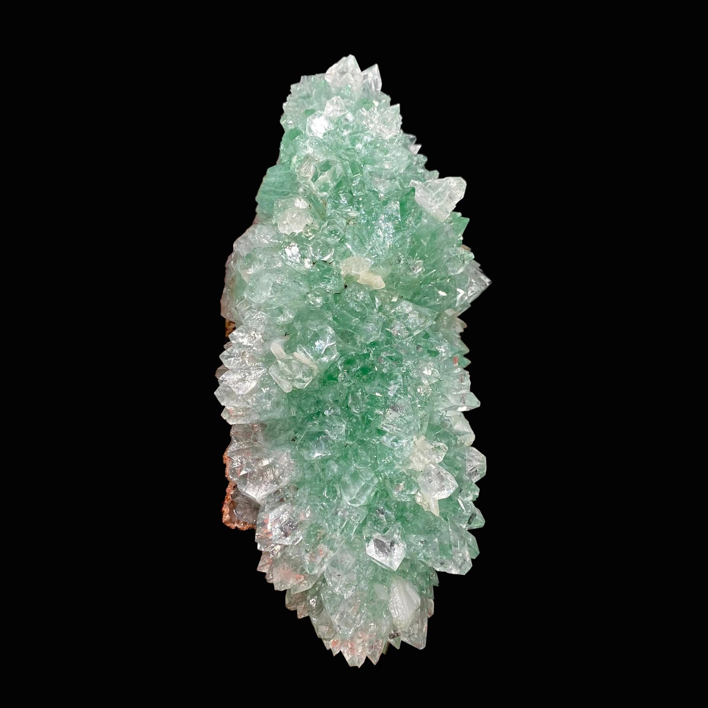 Gemmy Green Apophyllite Crystals on Heulandite Matrix | Rare Indian Zeolite Specimen from Ahmednagar DK119