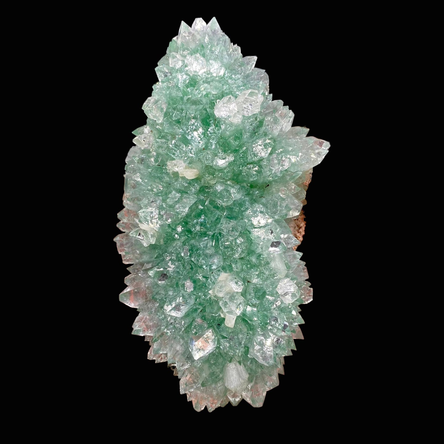 Gemmy Green Apophyllite Crystals on Heulandite Matrix | Rare Indian Zeolite Specimen from Ahmednagar DK119