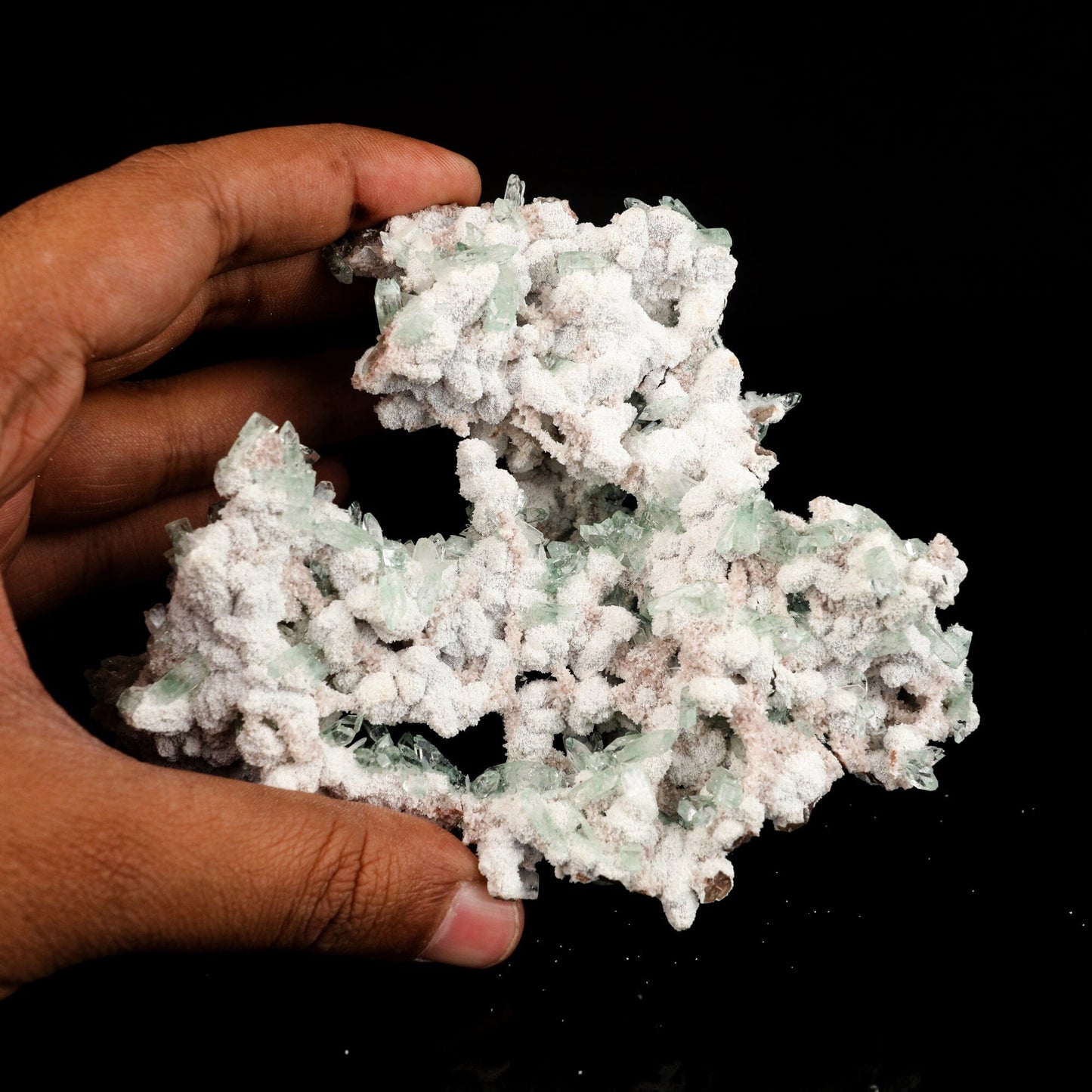 Apophyllite Green with Mordenite Natural Mineral Specimen # B 6570 – Apophyllite
