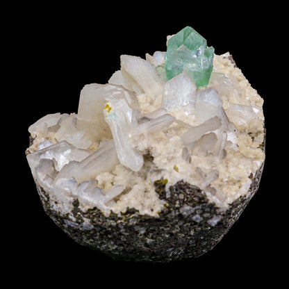 Green Apophyllite & Stilbite Cluster - Jalgaon India - 3" 316g – Apophyllite