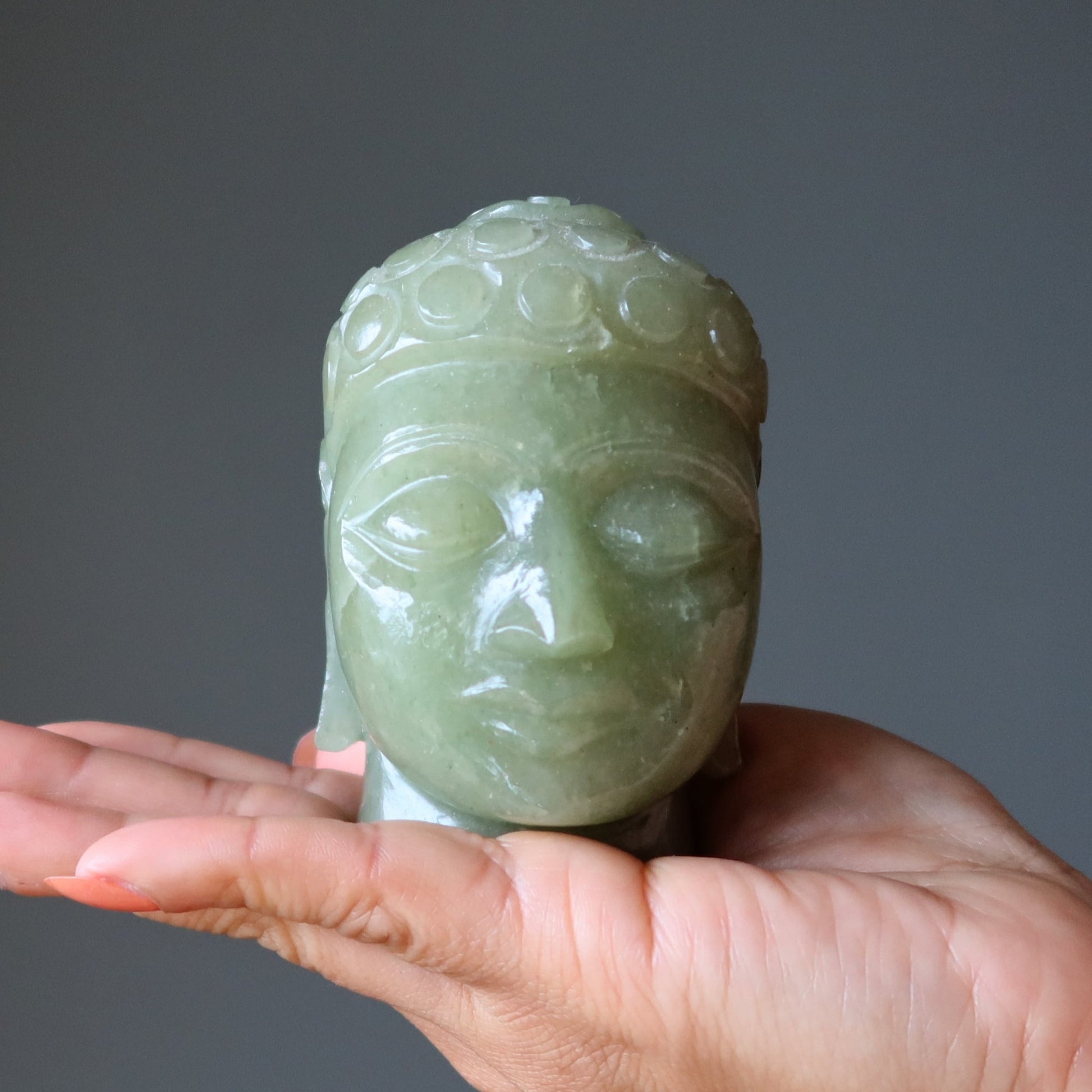 Green Aventurine Buddha Head Zen Meditation Crystal 3.5 Inch – Gods