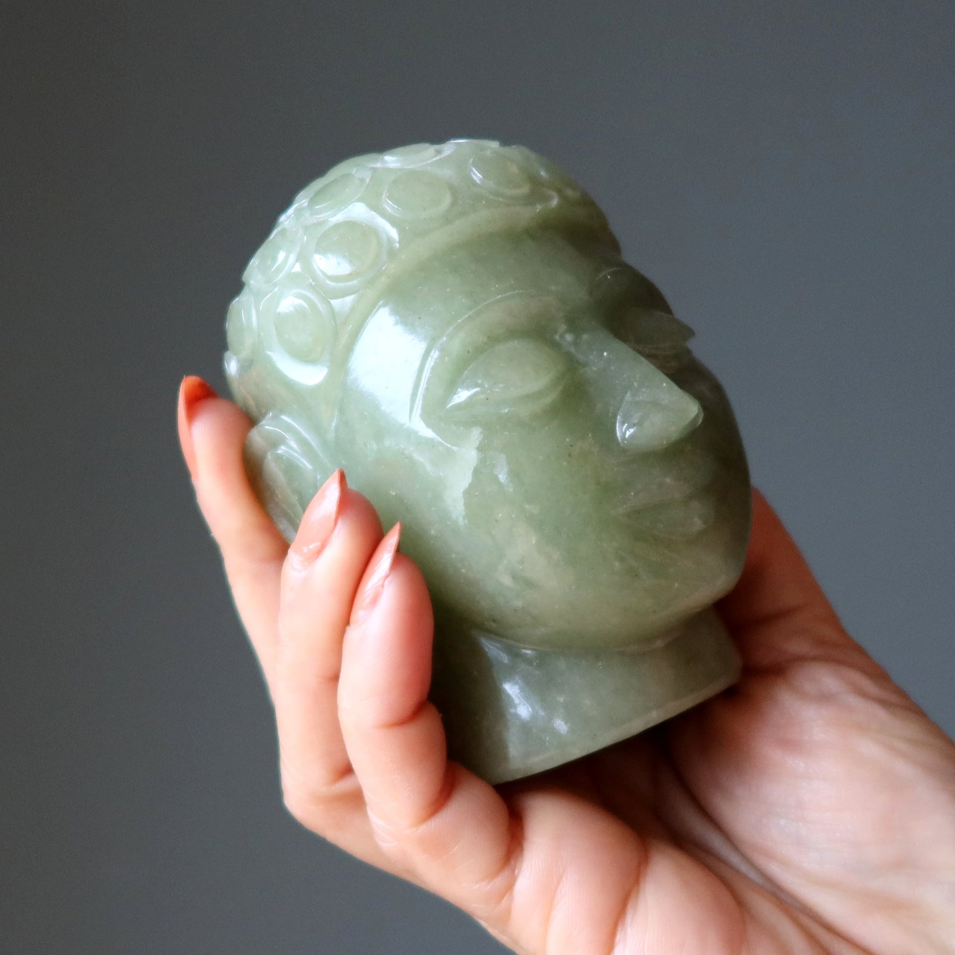 Green Aventurine Buddha Head Zen Meditation Crystal 3.5 Inch – Gods