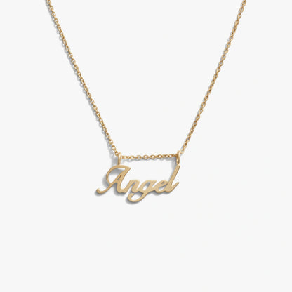 Angel Nameplate Necklace – 14K Gold Vermeil Necklaces