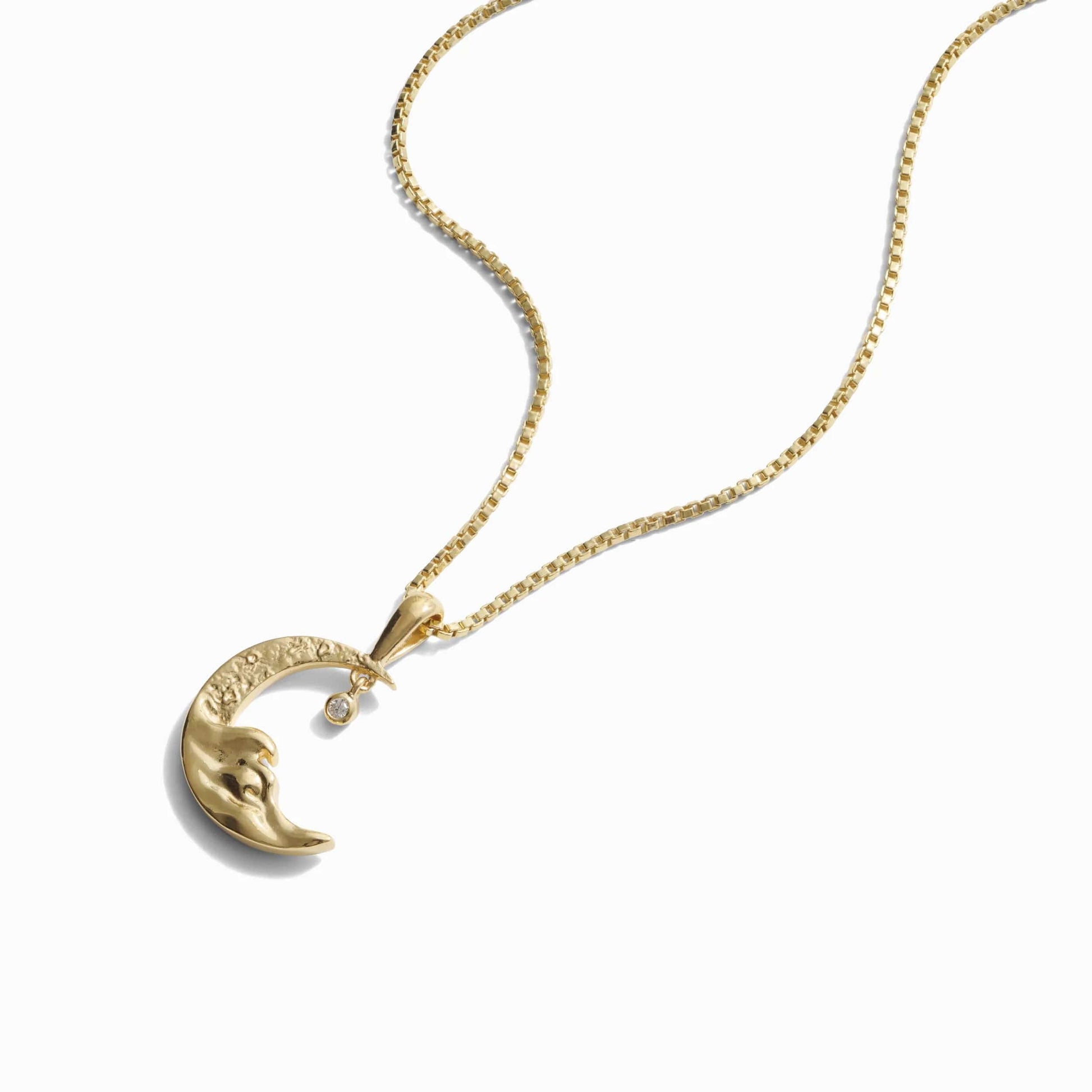 Diamond Moon Wave Necklace – Necklaces