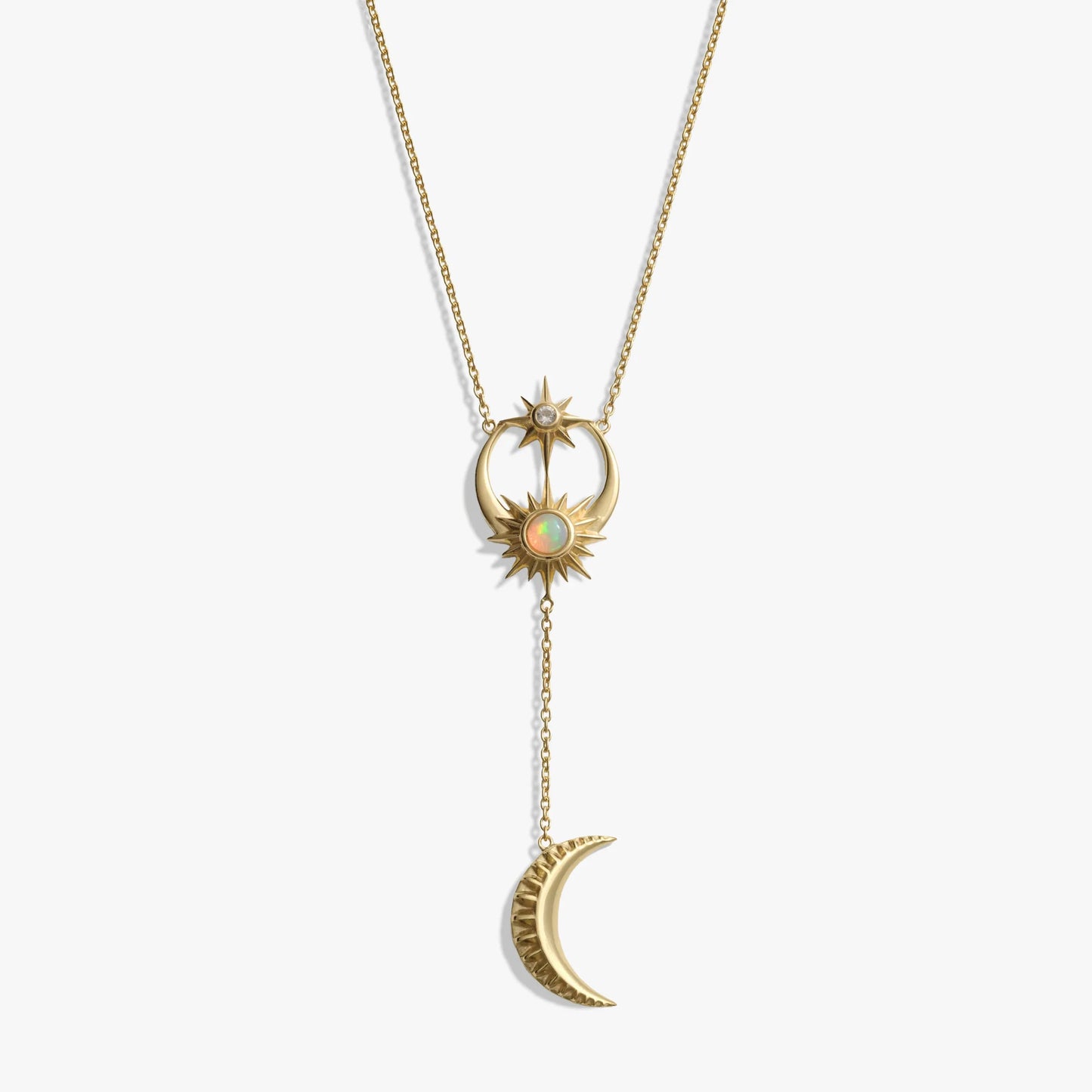 Sun / Moon & Stars Lariat Necklace – 14K Gold Vermeil Necklaces