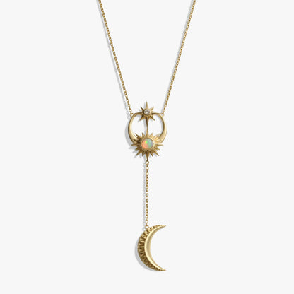 Sun / Moon & Stars Lariat Necklace – 14K Gold Vermeil Necklaces