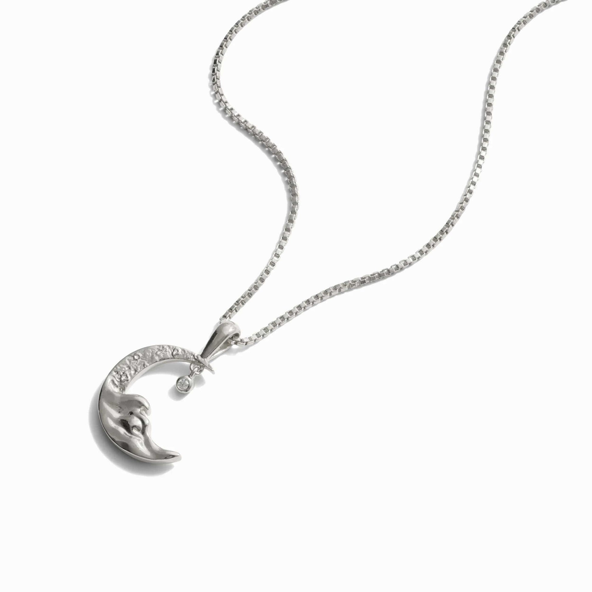 Diamond Moon Wave Necklace – Necklaces