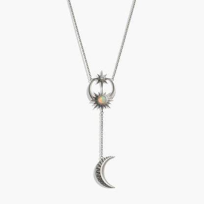 Sun / Moon & Stars Lariat Necklace – 925 Sterling Silver Necklaces