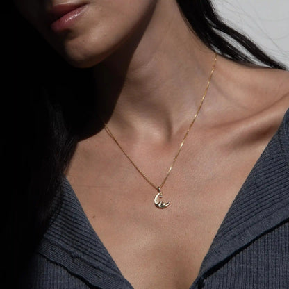 Diamond Moon Wave Necklace – Necklaces