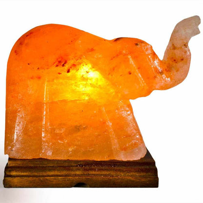 Elephant Shaped Salt Lamp  - 9" avg. - Cord, Bulb, Dimmer