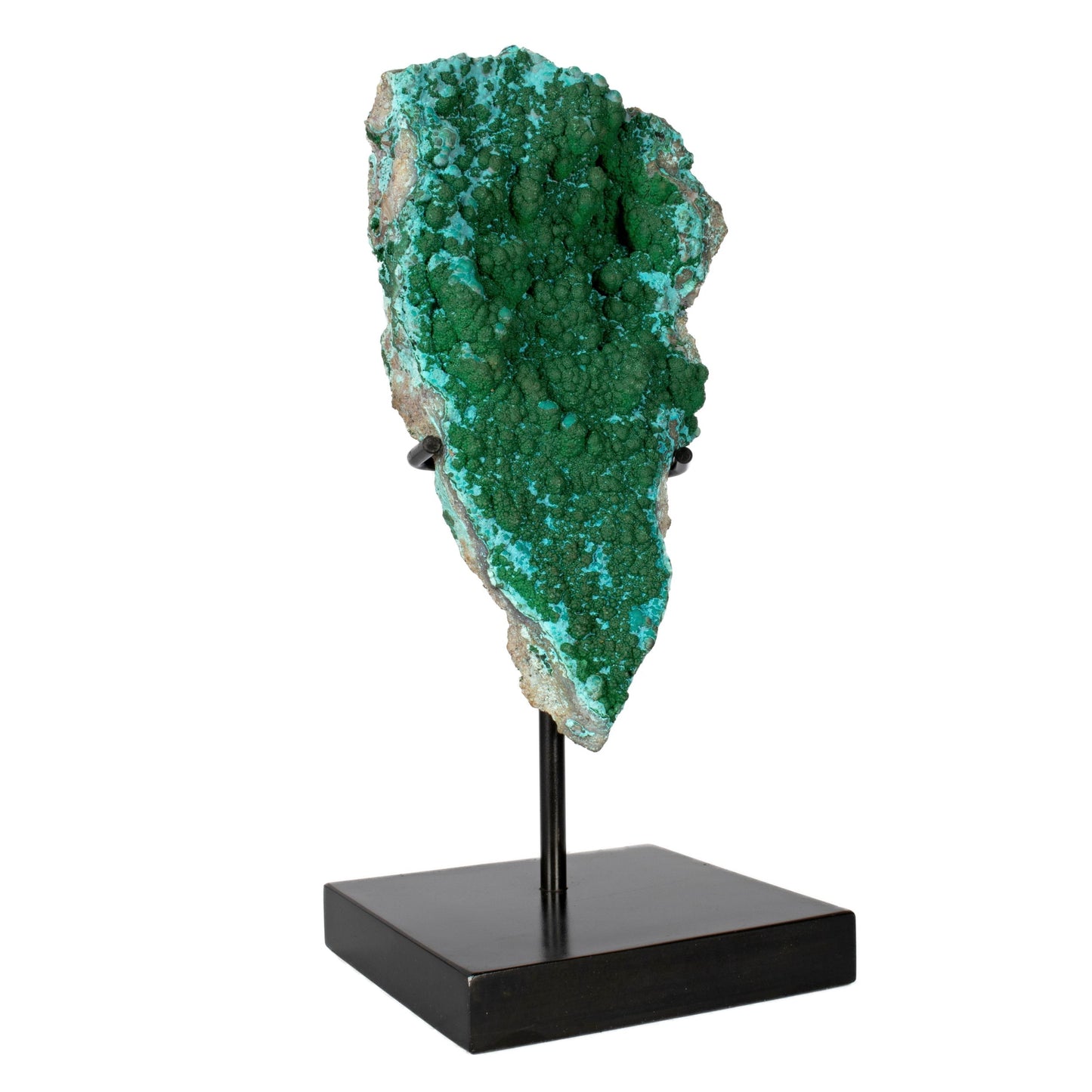 Chrysocolla Malachite Druze Specimen on Custom Stand –