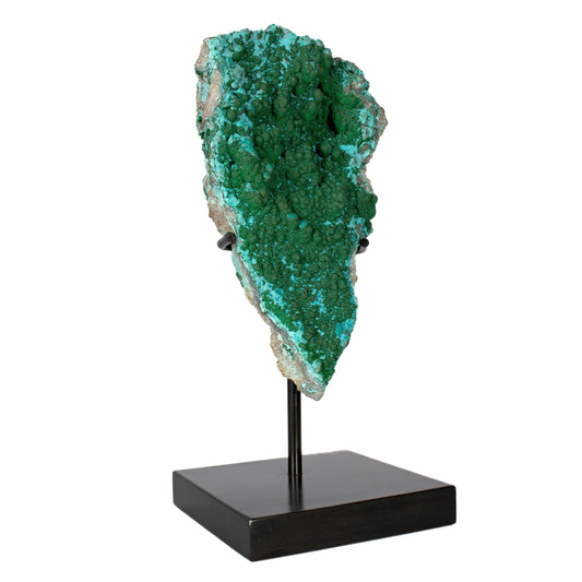 Chrysocolla Malachite Druze Specimen on Custom Stand –