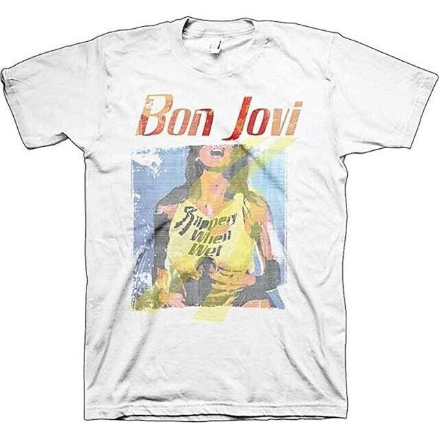 Bon Jovi Slippery When Wet T-Shirt - Licensed – XL