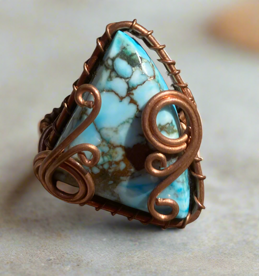 Assorted crystals - wire Wrapped Rings