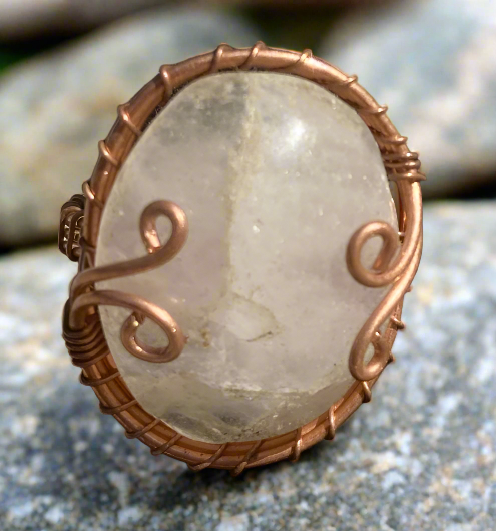 Assorted crystals - wire Wrapped Rings