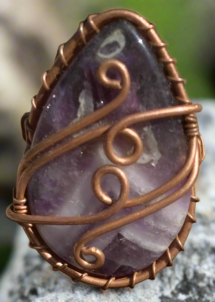 Assorted crystals - wire Wrapped Rings