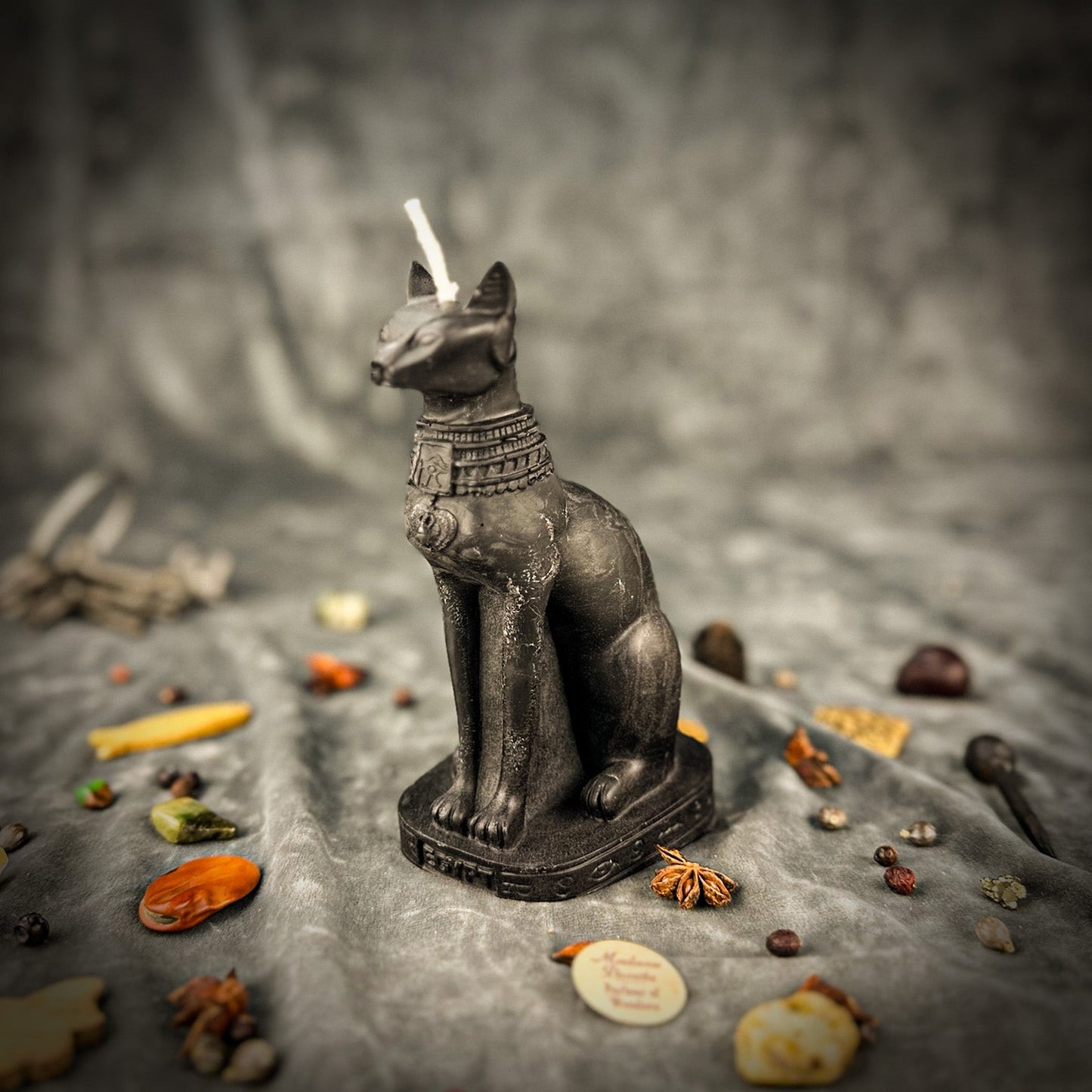 Bast Goddess Candle Spell Kit - Egyptian Protection – Black (Protection) Candle Spell Kit