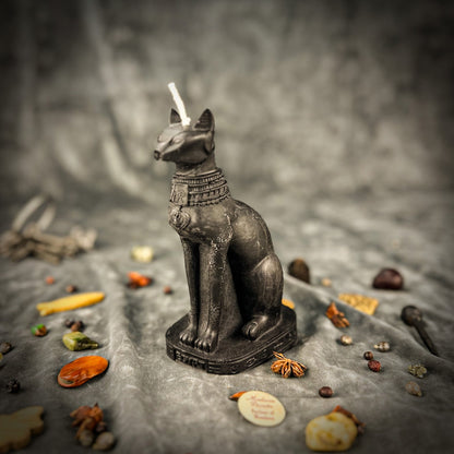 Bast Goddess Candle Spell Kit - Egyptian Protection – Black (Protection) Candle Spell Kit
