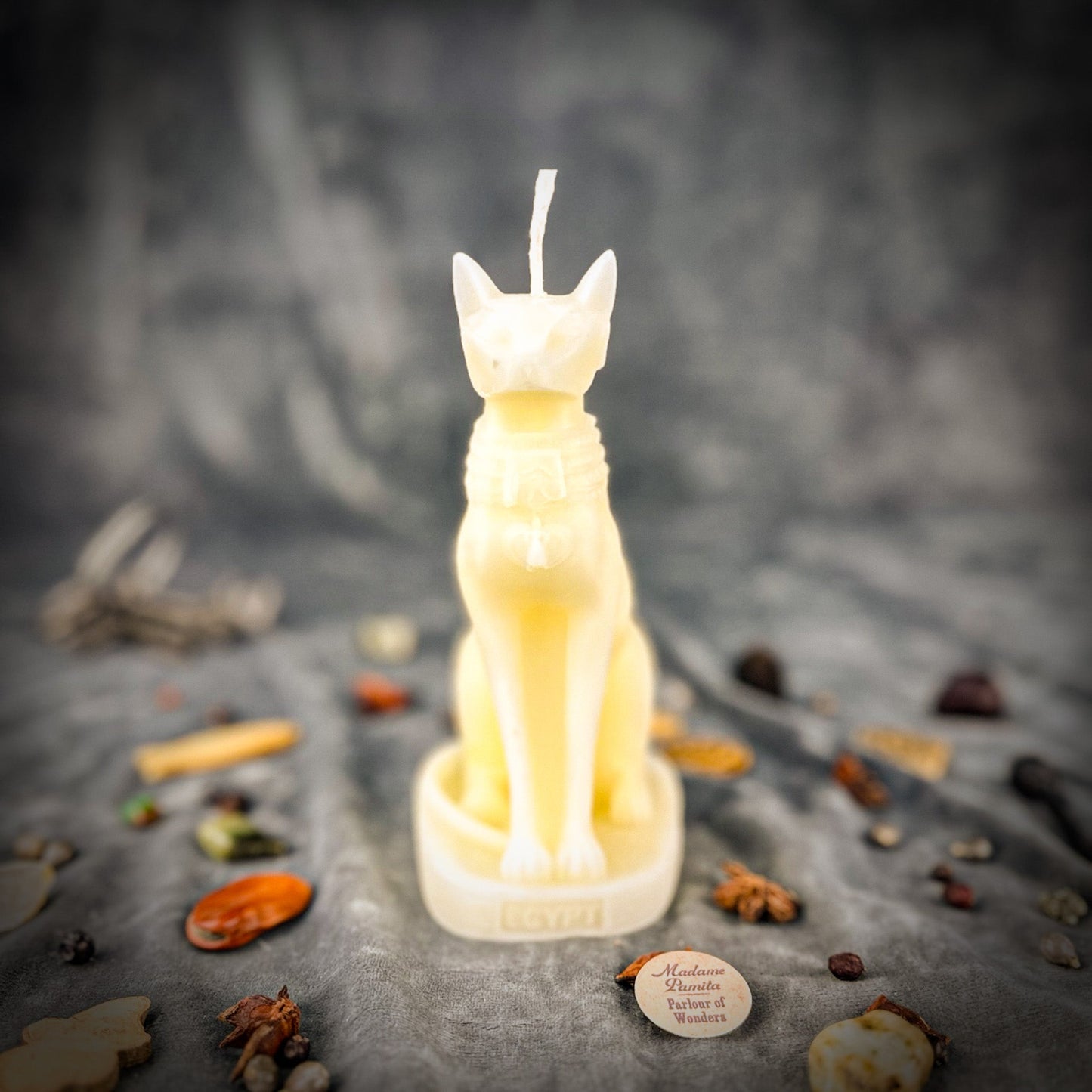 Bast Goddess Candle Spell Kit - Egyptian Protection – White (Blessings) Candle Spell Kit