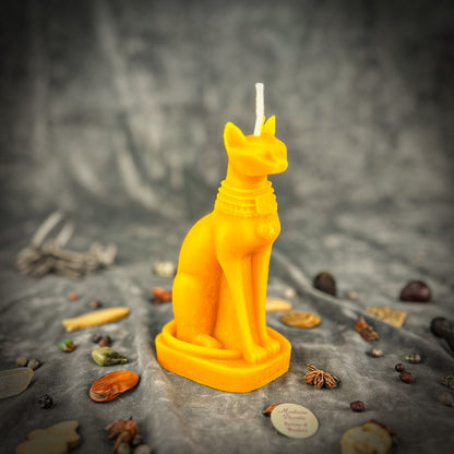 Bast Goddess Candle Spell Kit - Egyptian Protection – Yellow (Success) Candle Spell Kit