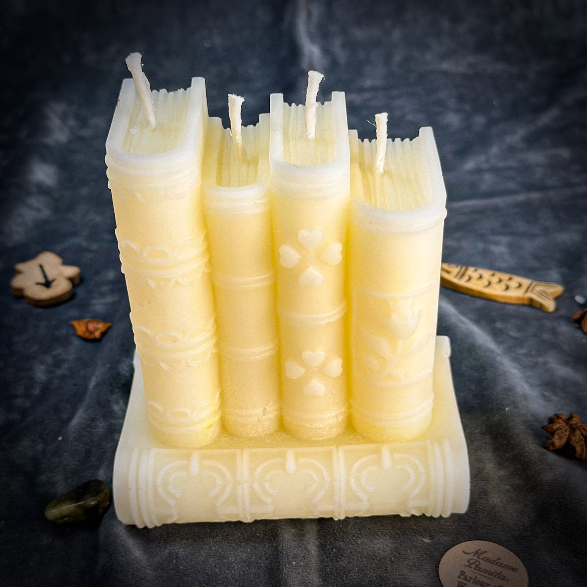 Study Candle Spell Kit - Focus & Creativity Beeswax – White (Clarity) Candle Spell Kit