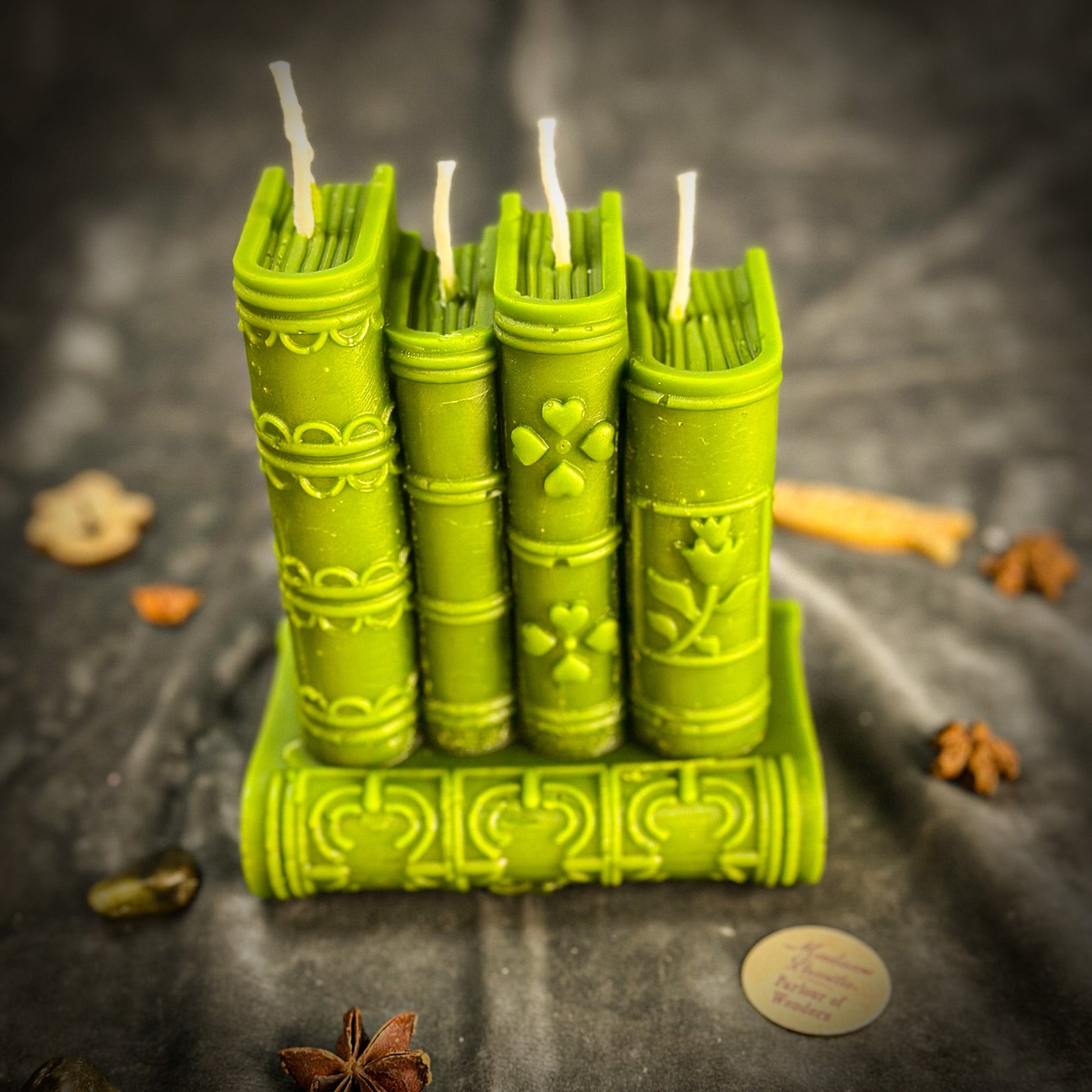 Study Candle Spell Kit - Focus & Creativity Beeswax – Green (Growth) Candle Spell Kit