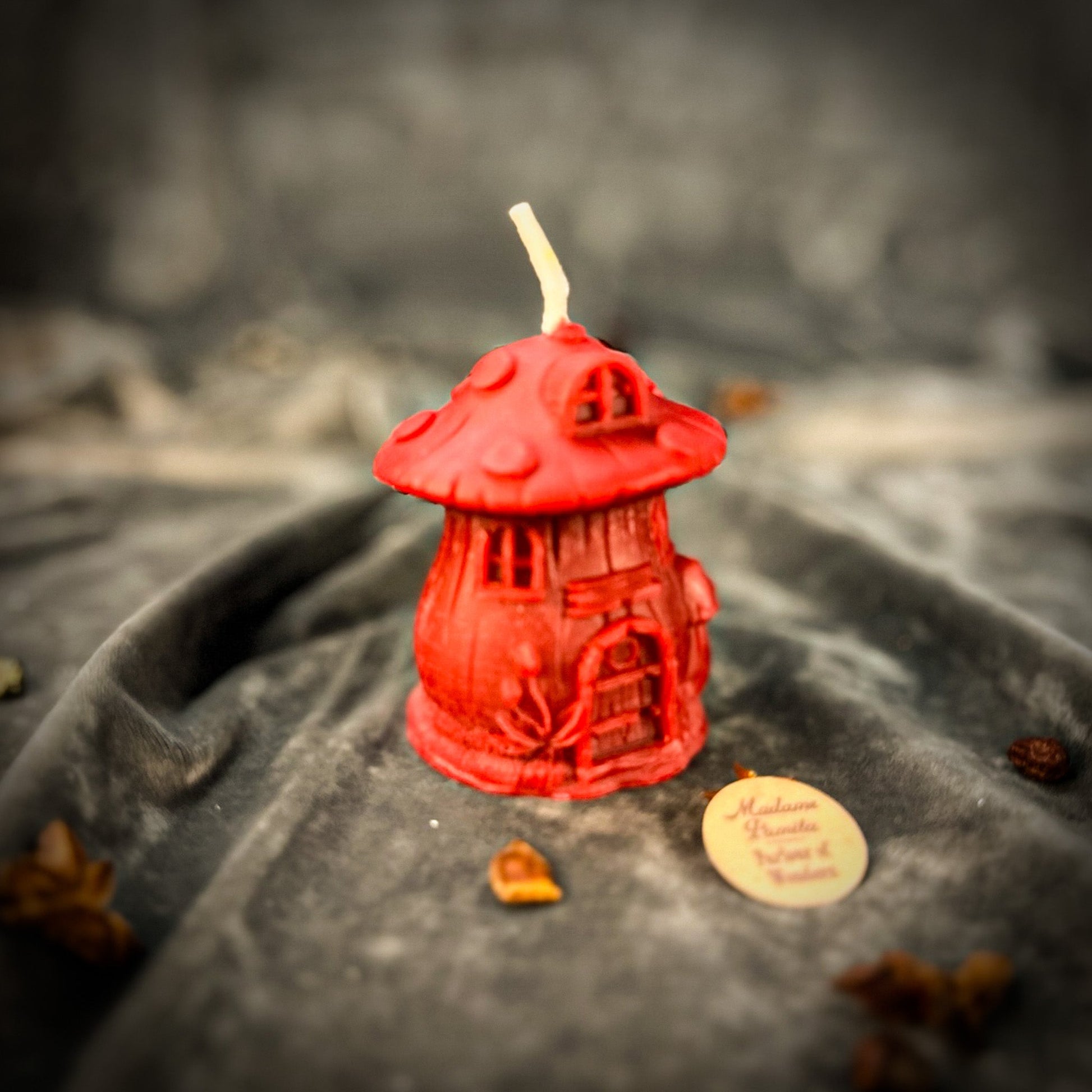 Cleansing Candle Spell Kit - Mushroom Fairy Hut – Red (Romance) Candle Spell Kit
