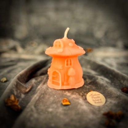 Cleansing Candle Spell Kit - Mushroom Fairy Hut – Pink (Friendship) Candle Spell Kit