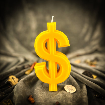 Money Candle Spell Kit - Wealth Manifestation Beeswax – Yellow (Money Luck) Candle Spell Kit