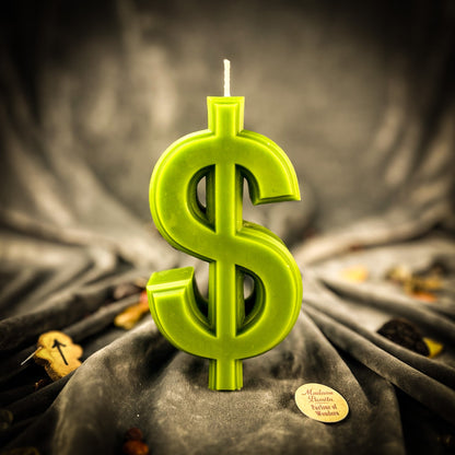 Money Candle Spell Kit - Wealth Manifestation Beeswax – Green (Windfalls) Candle Spell Kit