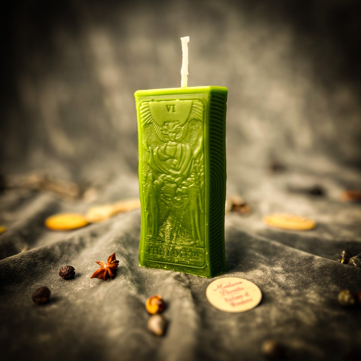 Love Candle Spell Kit - The Lovers Tarot Romance – Green (Prosperity) Candle Spell Kit