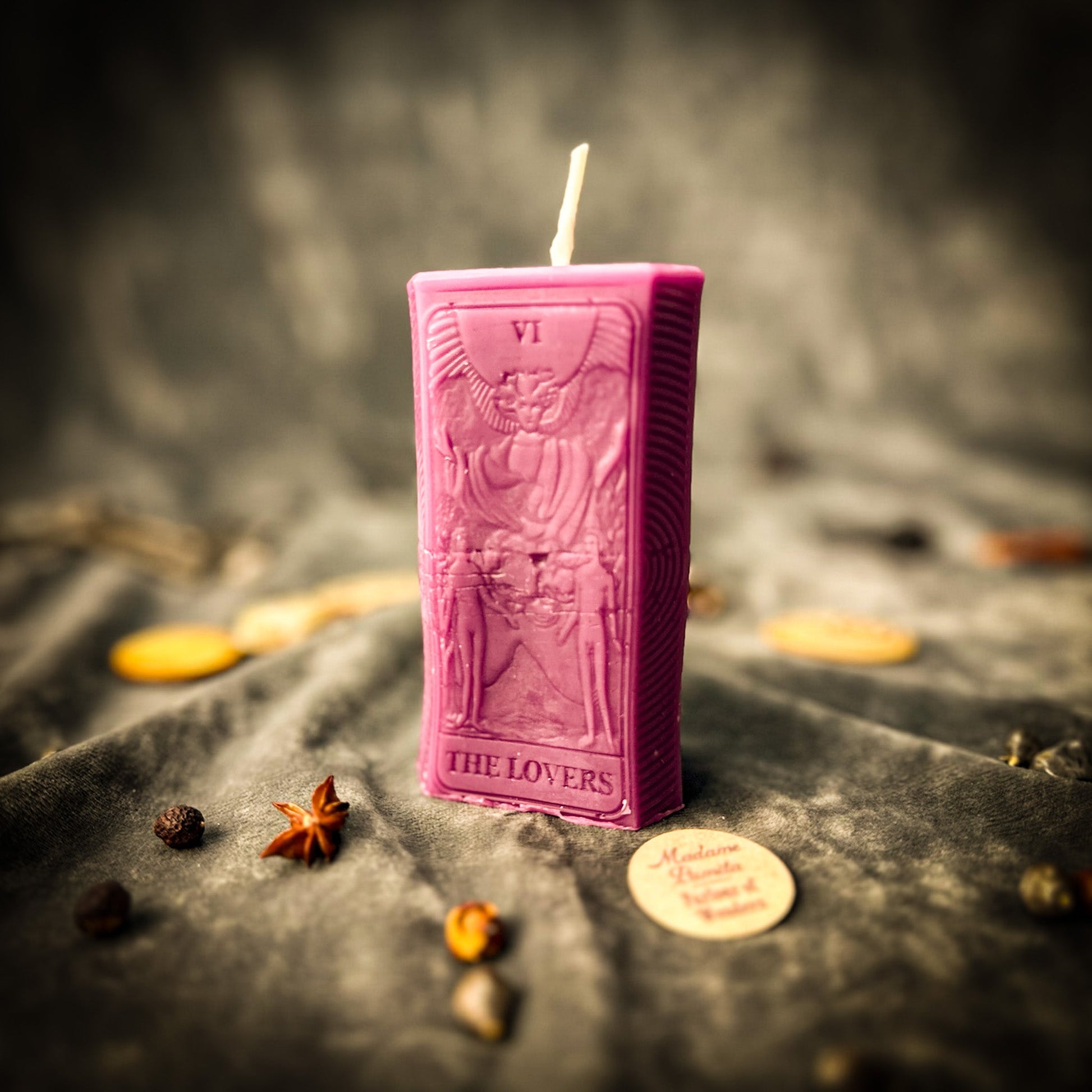 Love Candle Spell Kit - The Lovers Tarot Romance – Purple (Empowerment) Candle Spell Kit