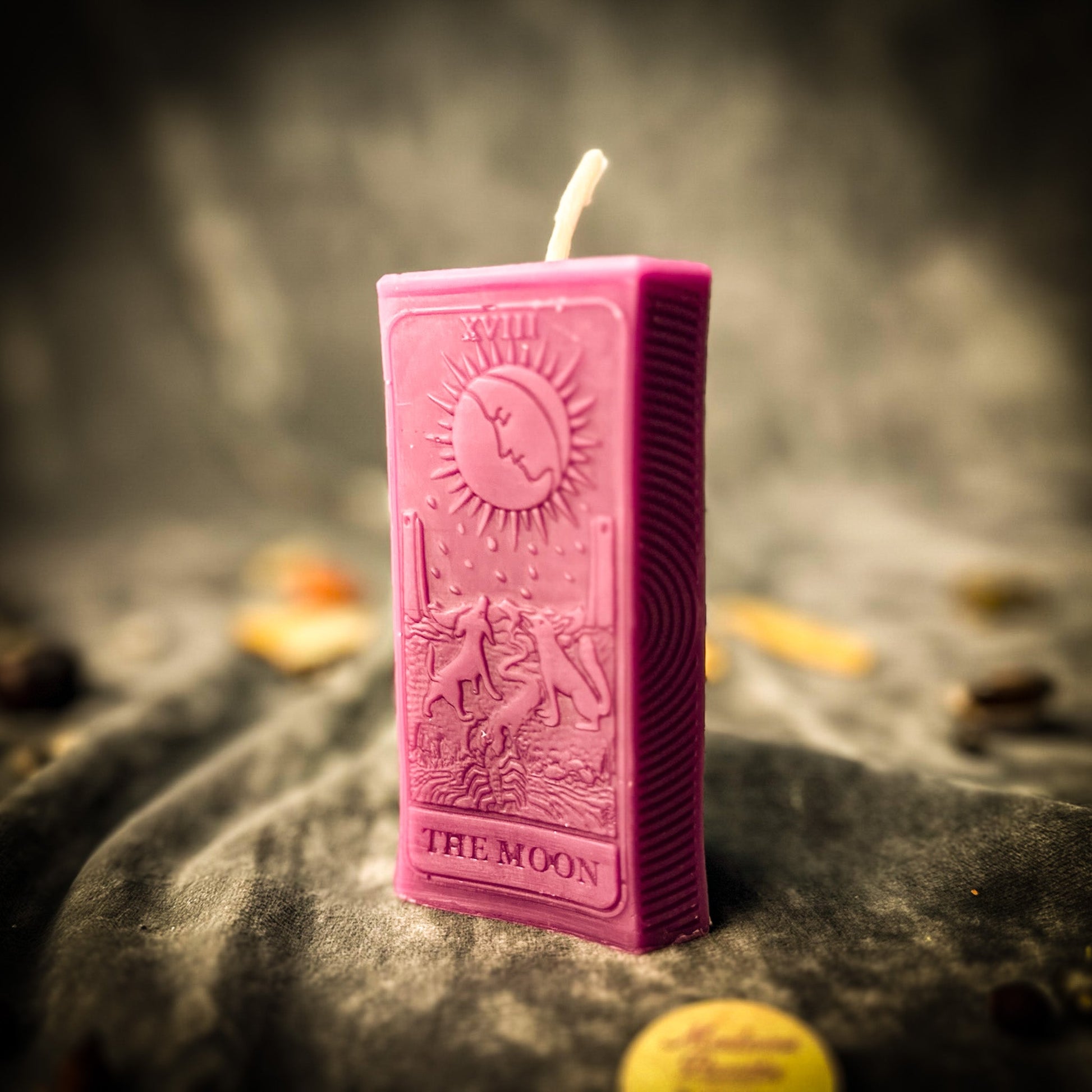 Moon Tarot Spell Kit - Beeswax Intuition Candle – Purple (Empowerment) Candle Spell Kit